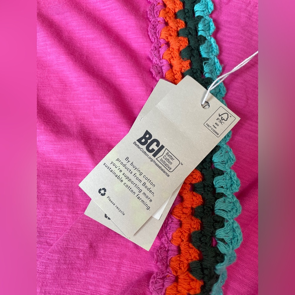 NWT Boden crochet cotton pockets dress 22 24 V neck‎ pink resort boho beach - Picture 11 of 15
